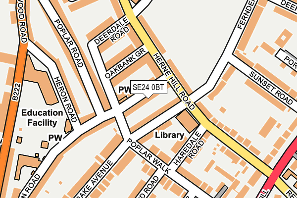 SE24 0BT map - OS OpenMap – Local (Ordnance Survey)