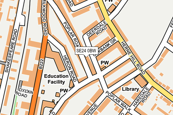 SE24 0BW map - OS OpenMap – Local (Ordnance Survey)