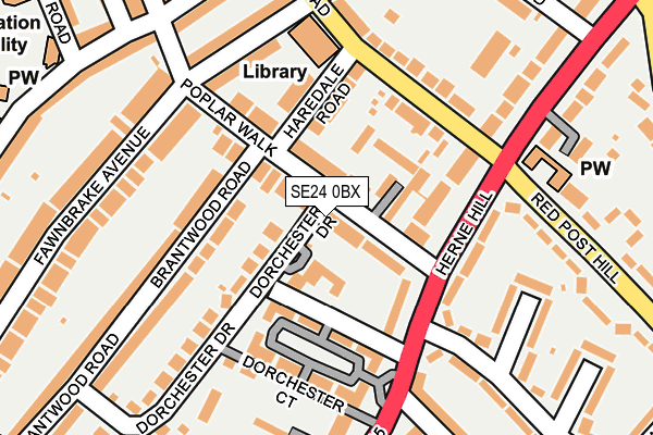 SE24 0BX map - OS OpenMap – Local (Ordnance Survey)