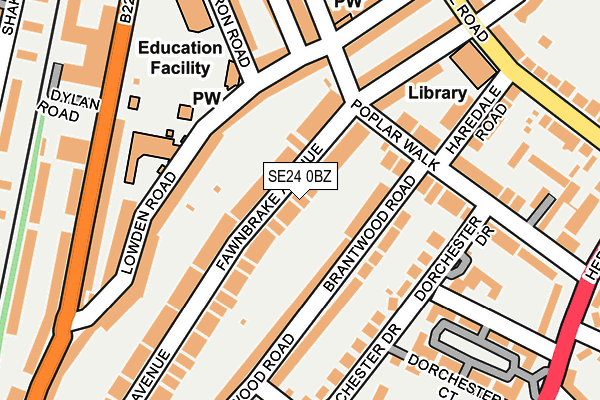 SE24 0BZ map - OS OpenMap – Local (Ordnance Survey)