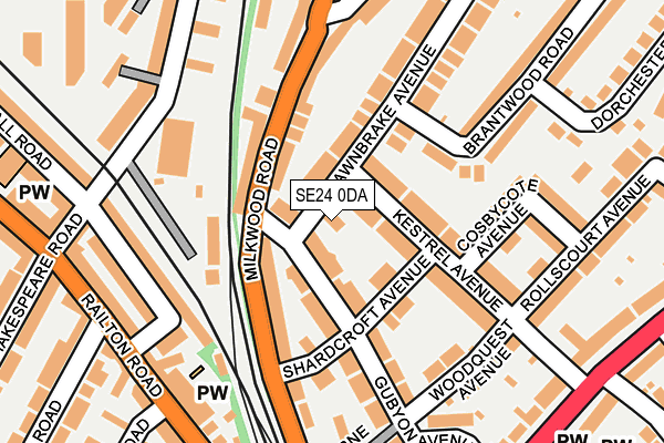 SE24 0DA map - OS OpenMap – Local (Ordnance Survey)