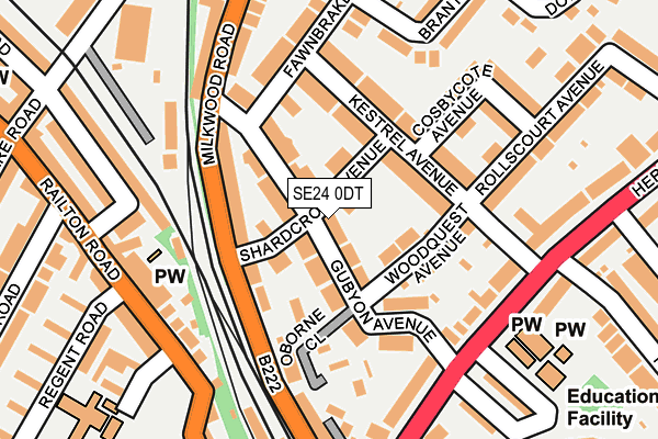 SE24 0DT map - OS OpenMap – Local (Ordnance Survey)