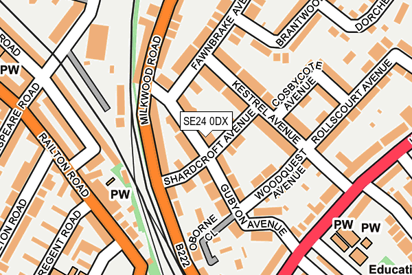 SE24 0DX map - OS OpenMap – Local (Ordnance Survey)