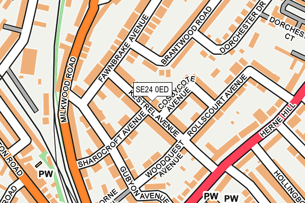 SE24 0ED map - OS OpenMap – Local (Ordnance Survey)