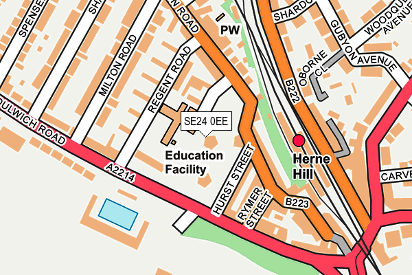 SE24 0EE map - OS OpenMap – Local (Ordnance Survey)