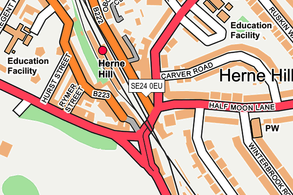 SE24 0EU map - OS OpenMap – Local (Ordnance Survey)