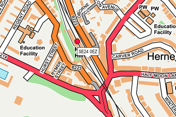 SE24 0EZ map - OS OpenMap – Local (Ordnance Survey)