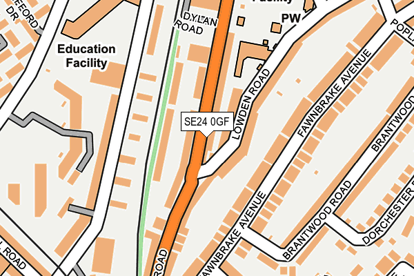 SE24 0GF map - OS OpenMap – Local (Ordnance Survey)