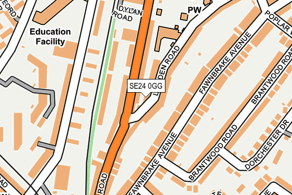 SE24 0GG map - OS OpenMap – Local (Ordnance Survey)