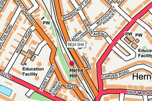 SE24 0HA map - OS OpenMap – Local (Ordnance Survey)