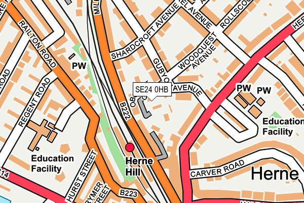 SE24 0HB map - OS OpenMap – Local (Ordnance Survey)