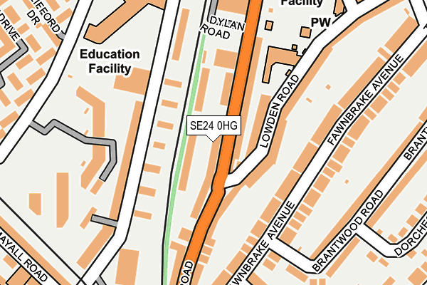 SE24 0HG map - OS OpenMap – Local (Ordnance Survey)