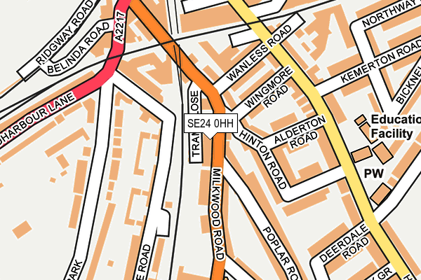 SE24 0HH map - OS OpenMap – Local (Ordnance Survey)
