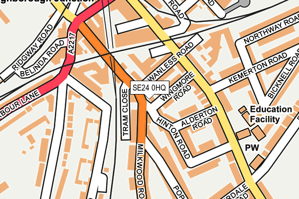 SE24 0HQ map - OS OpenMap – Local (Ordnance Survey)