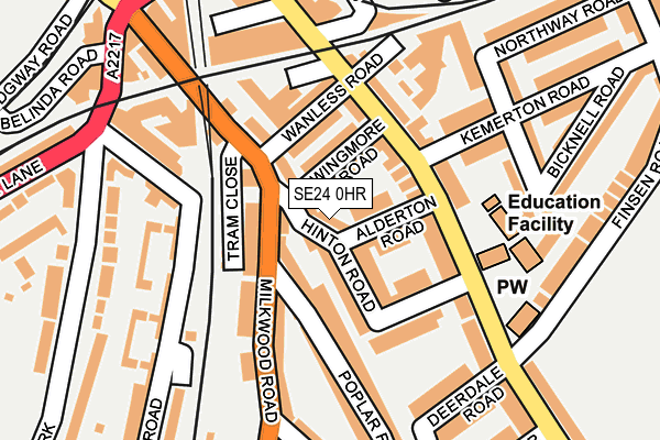SE24 0HR map - OS OpenMap – Local (Ordnance Survey)