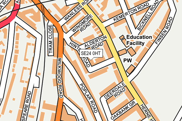 SE24 0HT map - OS OpenMap – Local (Ordnance Survey)