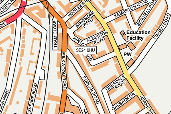 SE24 0HU map - OS OpenMap – Local (Ordnance Survey)