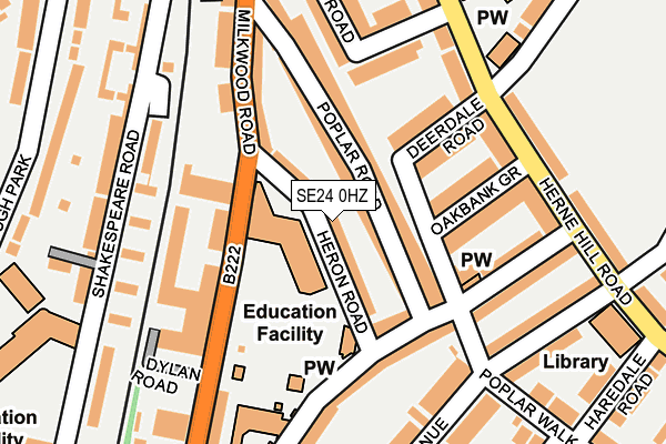 SE24 0HZ map - OS OpenMap – Local (Ordnance Survey)