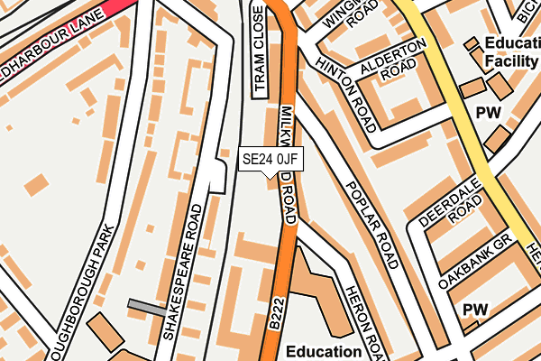 SE24 0JF map - OS OpenMap – Local (Ordnance Survey)