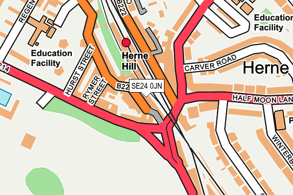 SE24 0JN map - OS OpenMap – Local (Ordnance Survey)