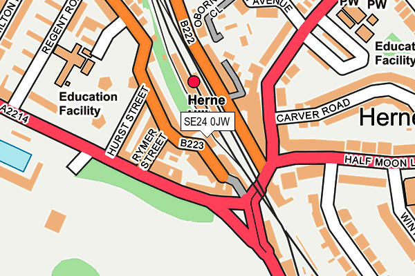 SE24 0JW map - OS OpenMap – Local (Ordnance Survey)