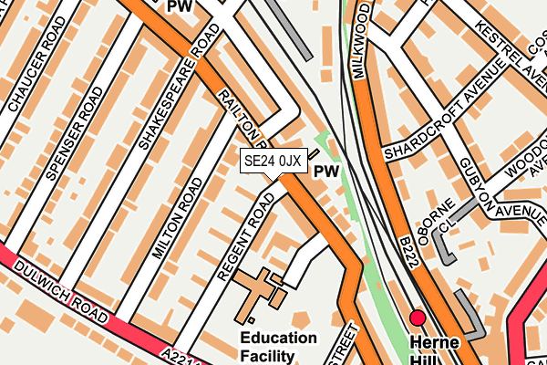 SE24 0JX map - OS OpenMap – Local (Ordnance Survey)