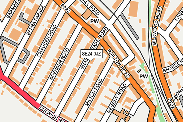 SE24 0JZ map - OS OpenMap – Local (Ordnance Survey)