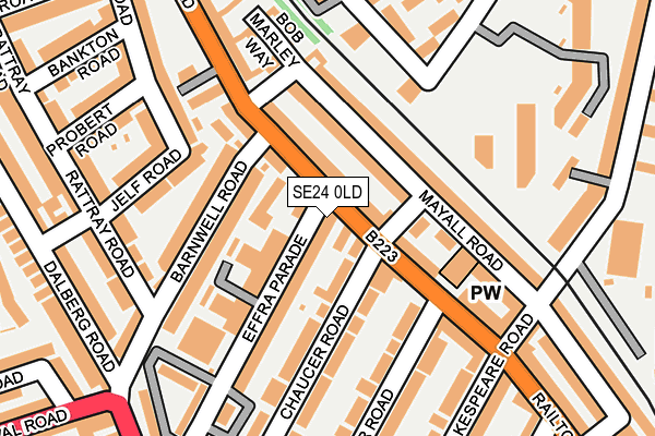 SE24 0LD map - OS OpenMap – Local (Ordnance Survey)