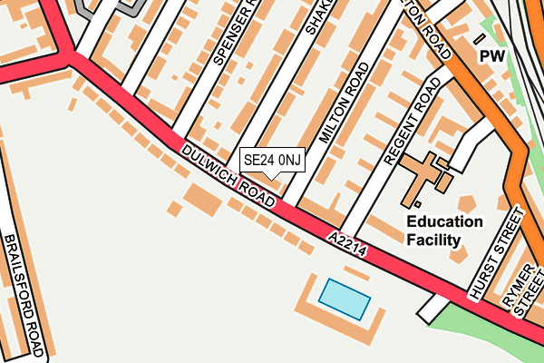 Map of 29 DULWICH ROAD MANAGEMENT COMPANY LIMITED at local scale