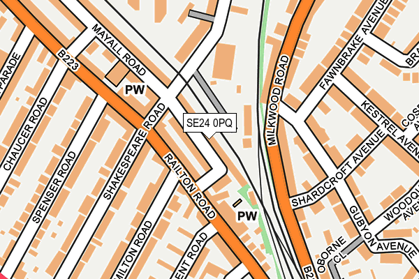 SE24 0PQ map - OS OpenMap – Local (Ordnance Survey)
