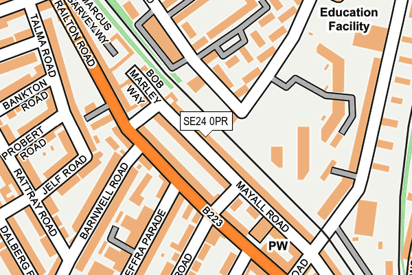 SE24 0PR map - OS OpenMap – Local (Ordnance Survey)