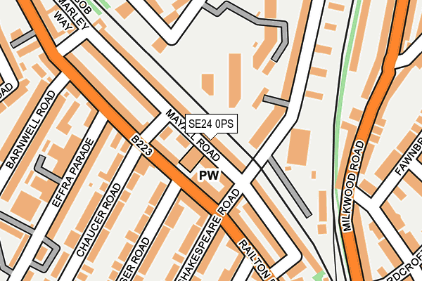 SE24 0PS map - OS OpenMap – Local (Ordnance Survey)