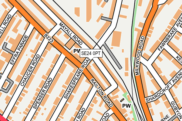 SE24 0PT map - OS OpenMap – Local (Ordnance Survey)
