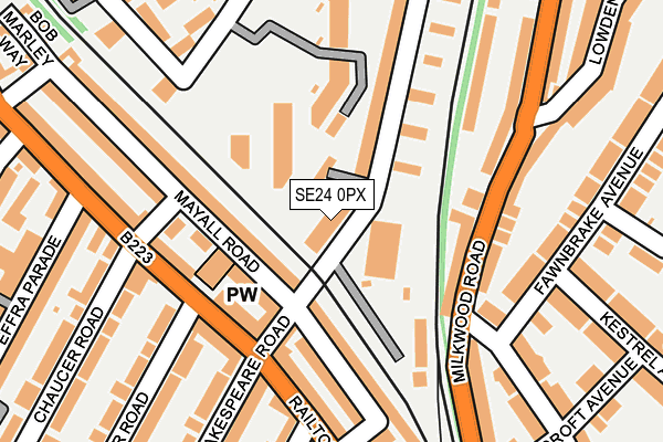 SE24 0PX map - OS OpenMap – Local (Ordnance Survey)