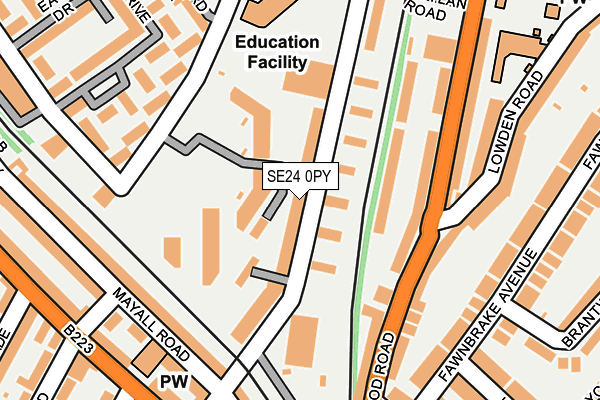 SE24 0PY map - OS OpenMap – Local (Ordnance Survey)