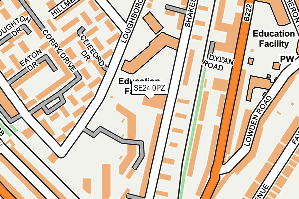 SE24 0PZ map - OS OpenMap – Local (Ordnance Survey)