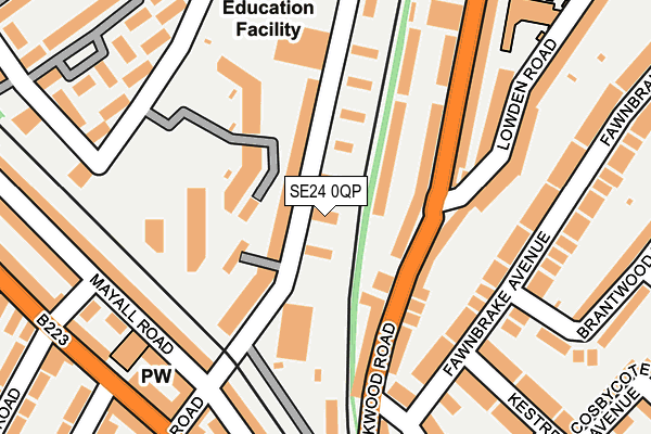SE24 0QP map - OS OpenMap – Local (Ordnance Survey)