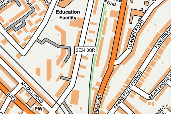 SE24 0QR map - OS OpenMap – Local (Ordnance Survey)