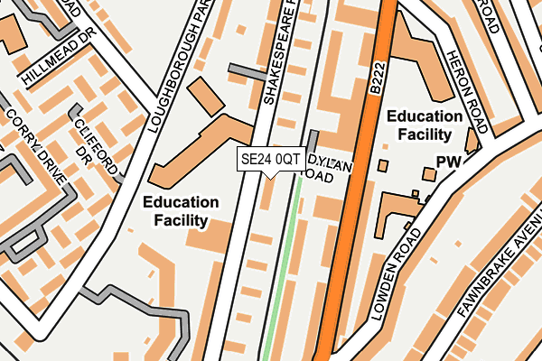 SE24 0QT map - OS OpenMap – Local (Ordnance Survey)