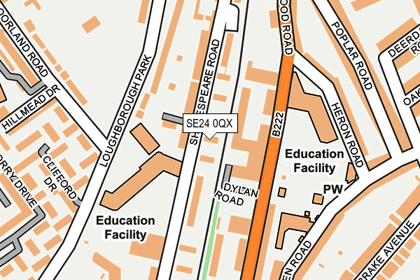 SE24 0QX map - OS OpenMap – Local (Ordnance Survey)