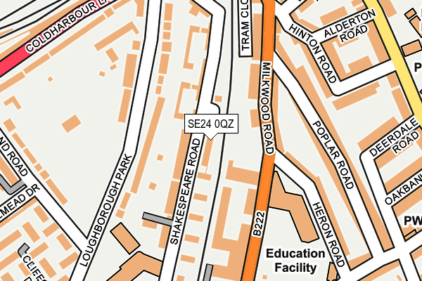 SE24 0QZ map - OS OpenMap – Local (Ordnance Survey)