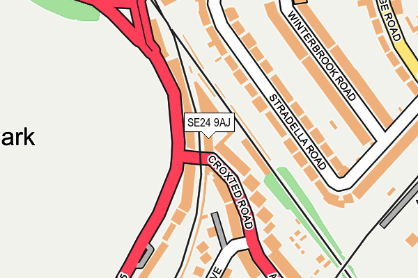 SE24 9AJ map - OS OpenMap – Local (Ordnance Survey)