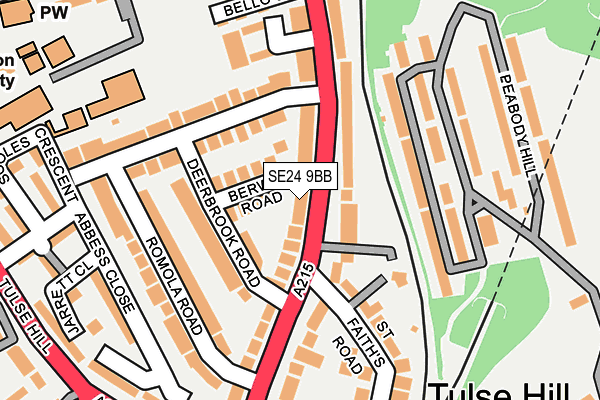 SE24 9BB map - OS OpenMap – Local (Ordnance Survey)