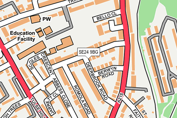 SE24 9BG map - OS OpenMap – Local (Ordnance Survey)