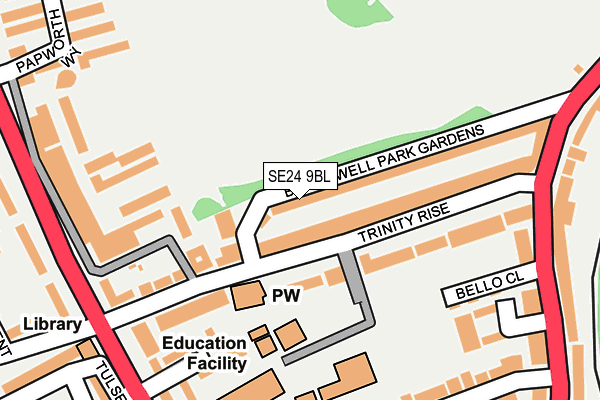 SE24 9BL map - OS OpenMap – Local (Ordnance Survey)