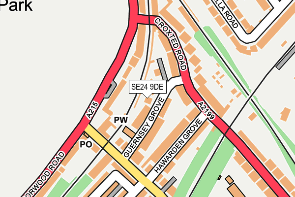 SE24 9DE map - OS OpenMap – Local (Ordnance Survey)