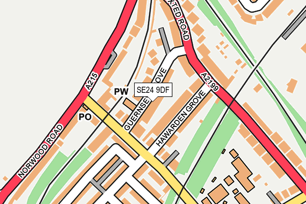SE24 9DF map - OS OpenMap – Local (Ordnance Survey)