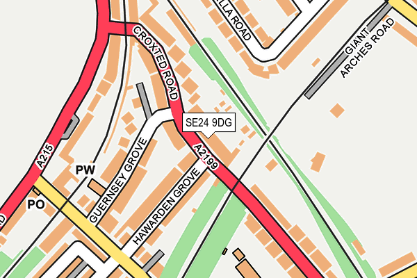 SE24 9DG map - OS OpenMap – Local (Ordnance Survey)