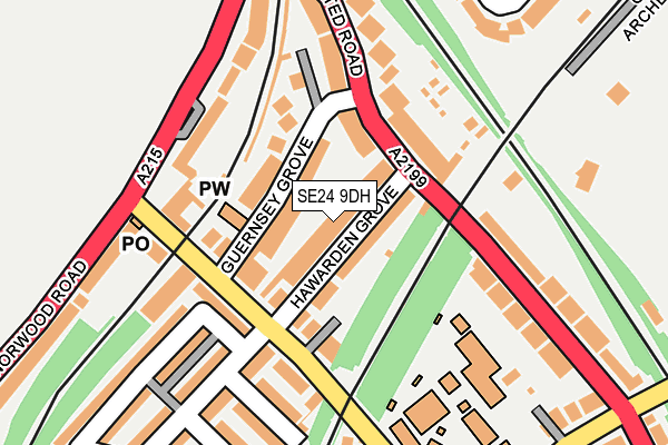 SE24 9DH map - OS OpenMap – Local (Ordnance Survey)