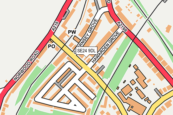 SE24 9DL map - OS OpenMap – Local (Ordnance Survey)